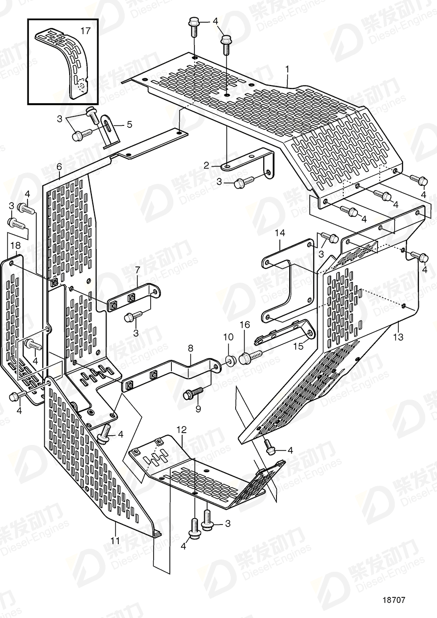 VOLVO Belt protector 3842125 Drawing